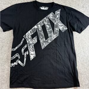 Fox Racing Shirt Mens Medium Black Motocross Biker Grunge Regular Fit Streetwear